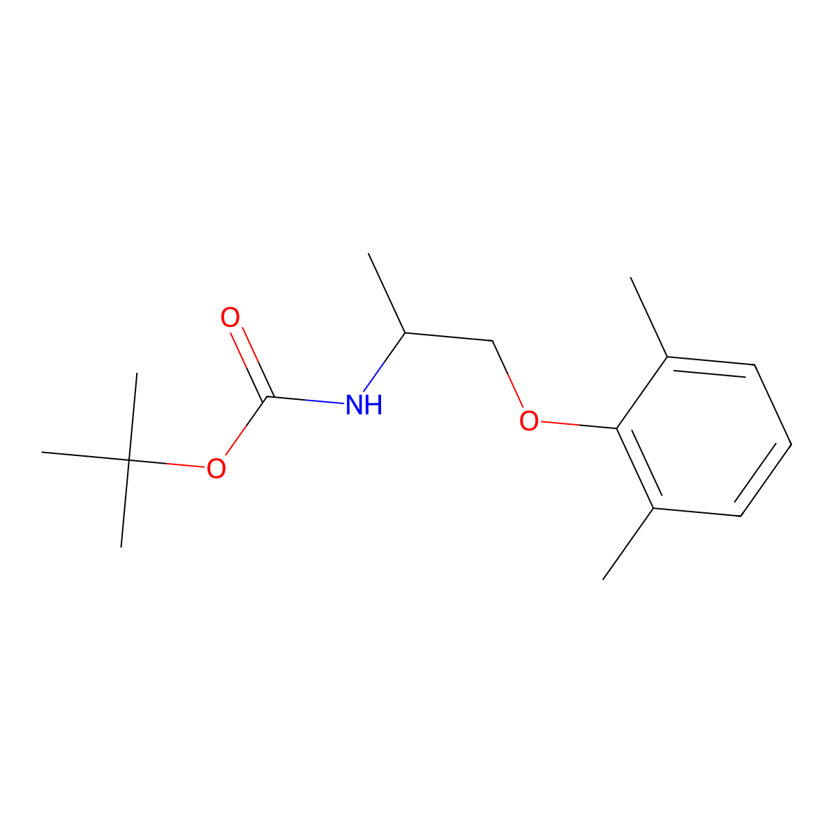 tert-Butyl (S)-(1-(2,6-dimethylphenoxy)propan-2-yl)carbamate molecular structure, CAS 2177264-34-3