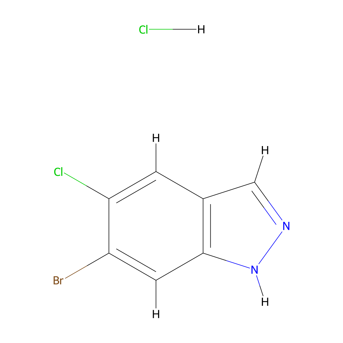 6-Bromo-5-chloro-1H-indazole hcl molecular structure, CAS 2177264-36-5