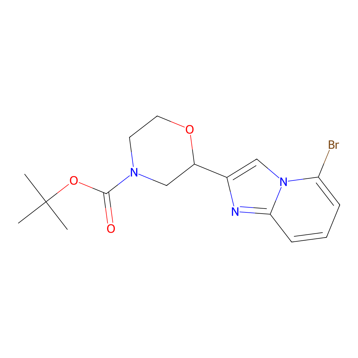 Tert-Butyl 2-(5-Bromoimidazo[1,2-A]Pyridin-2-Yl)Morpholine-4-Carboxylate molecular structure, CAS 2177264-39-8