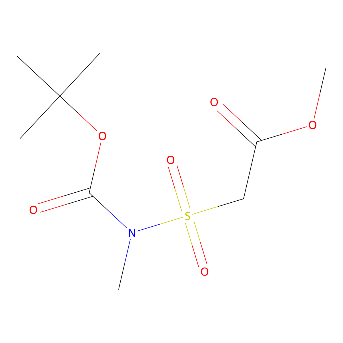 methyl 2-(N-(tert-butoxycarbonyl)-N-methylsulfamoyl)acetate molecular structure, CAS 2177264-42-3