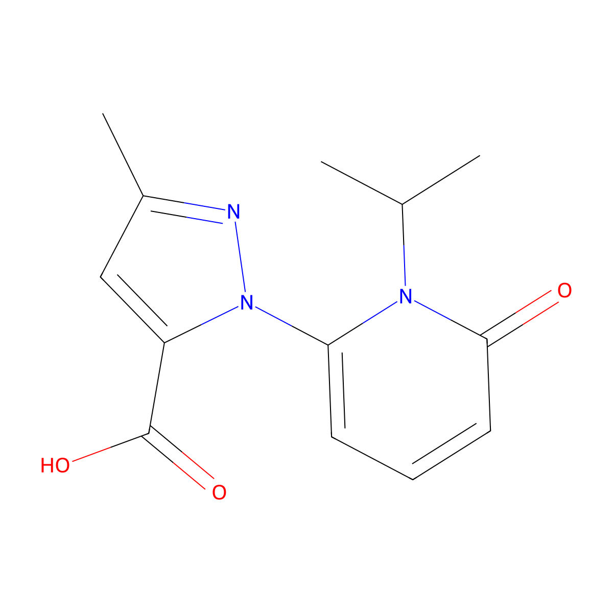 1-(1-Isopropyl-6-oxo-1,6-dihydropyridin-2-YL)-3-methyl-1H-pyrazole-5-carboxylic acid molecular structure, CAS 2177264-43-4