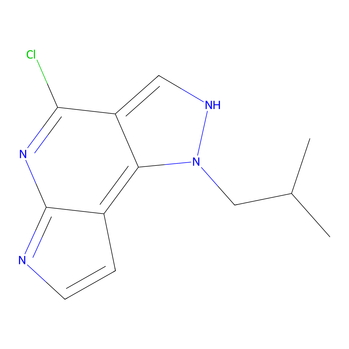 4-Chloro-1-isobutyl-1,6-dihydropyrazolo[3,4-D]pyrrolo[2,3-B]pyridine molecular structure, CAS 2177264-49-0