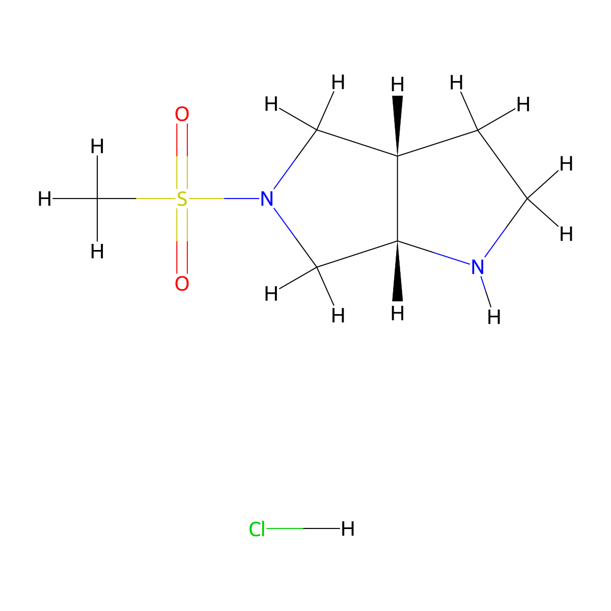 cis-5-Methanesulfonyl-octahydropyrrolo[2,3-c]pyrrole hydrochloride molecular structure, CAS 2177264-50-3
