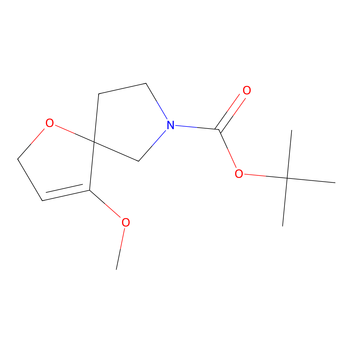 tert-Butyl 4-methoxy-1-oxa-7-azaspiro[4.4]non-3-ene-7-carboxylate molecular structure, CAS 2177264-54-7
