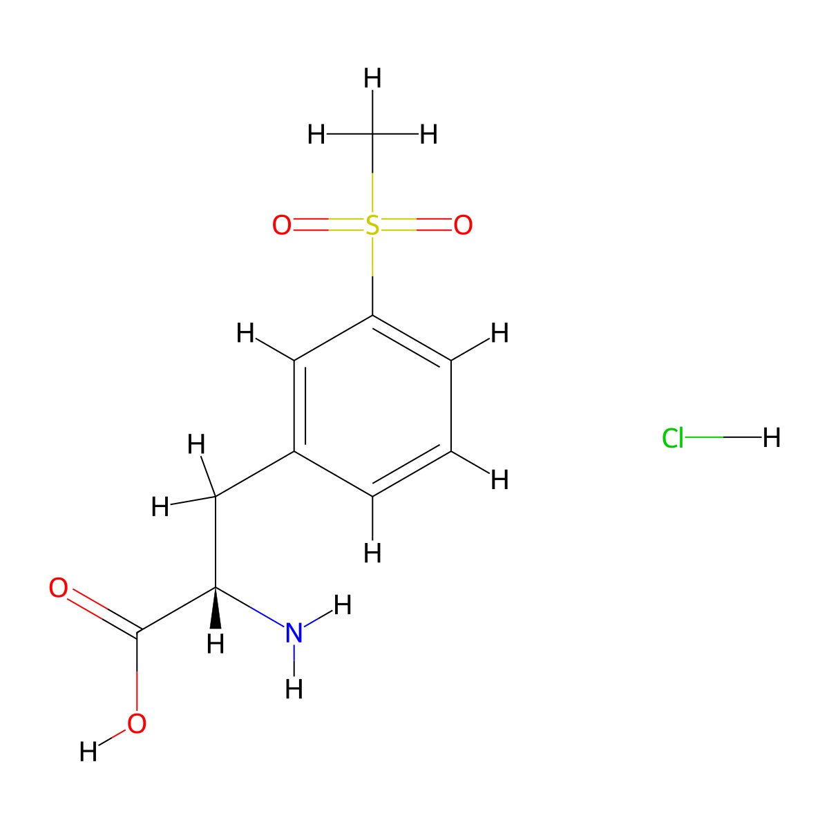 (2S)-2-amino-3-(3-methylsulfonylphenyl)propanoic acid hydrochloride molecular structure, CAS 2177264-60-5