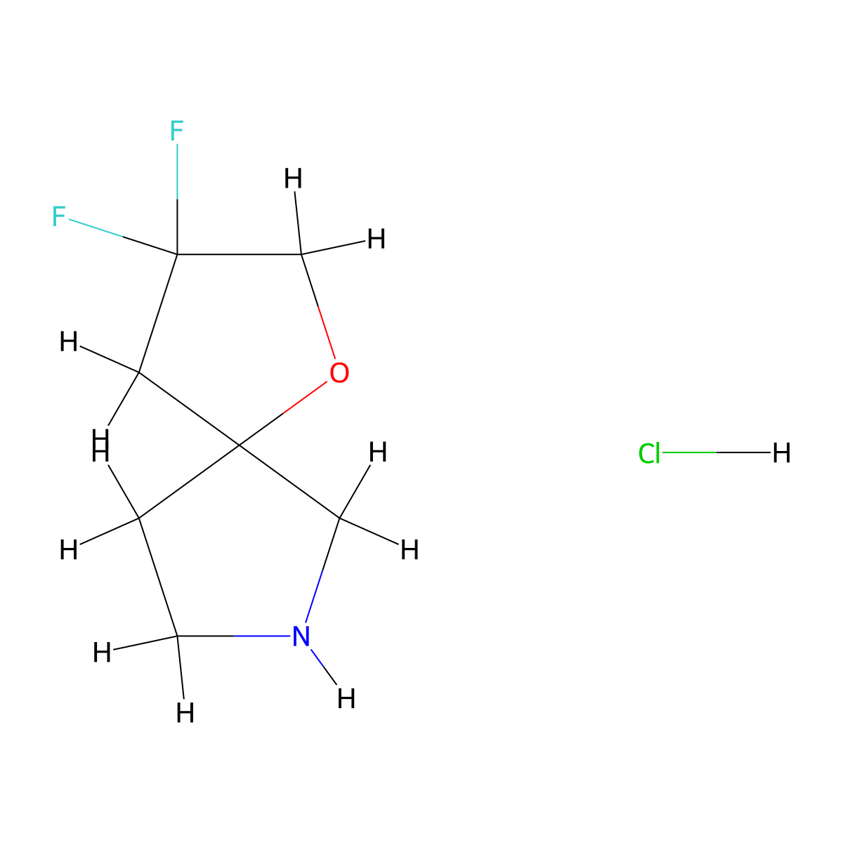 3,3-Difluoro-1-Oxa-7-Aza-Spiro[4.4]Nonane Hydrochloride molecular structure, CAS 2177264-61-6