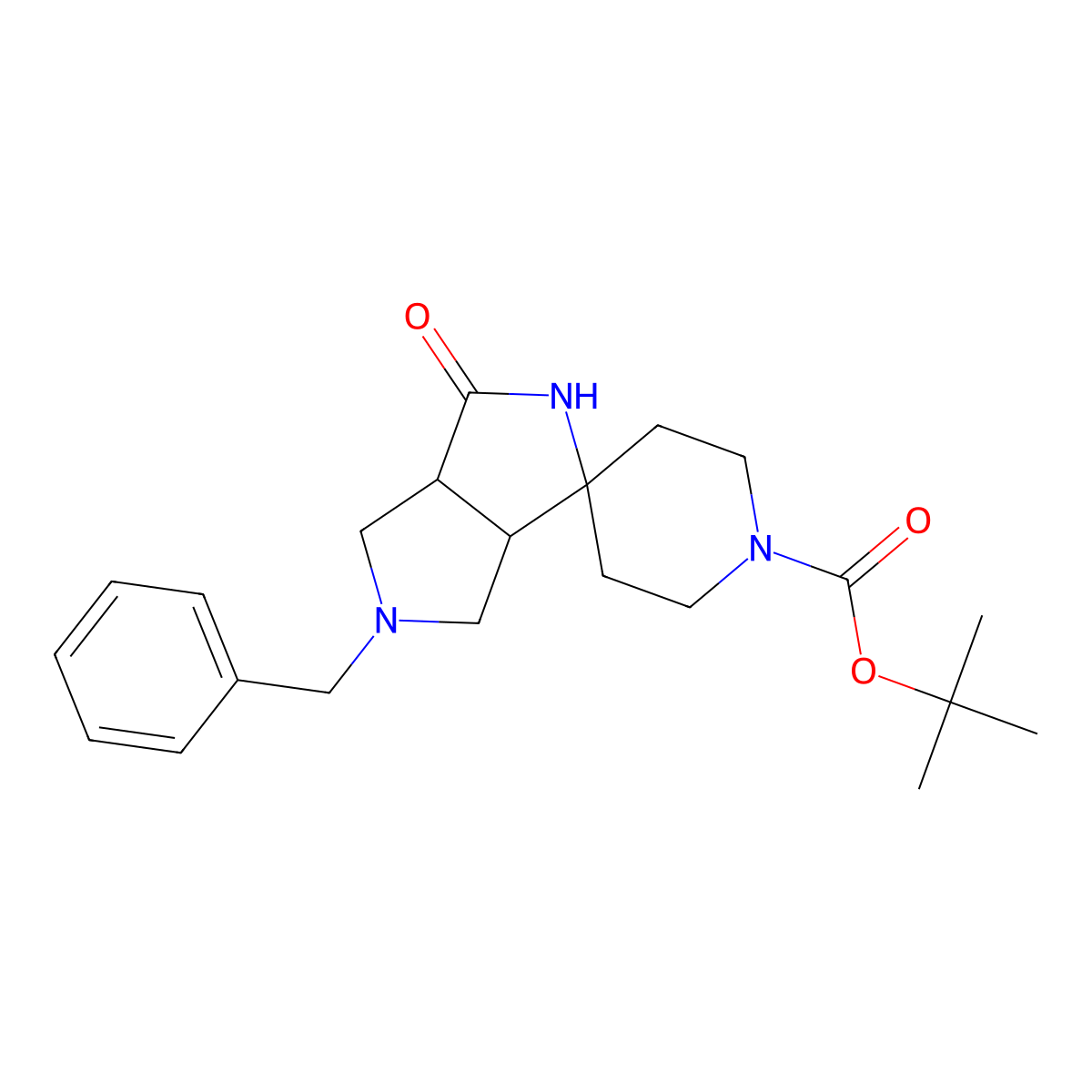 Trans-Tert-Butyl 5-Benzyl-3-Oxohexahydro-2H-Spiro[Piperidine-4,1-Pyrrolo[3,4-C]Pyrrole]-1-Carboxylate molecular structure, CAS 2177264-62-7