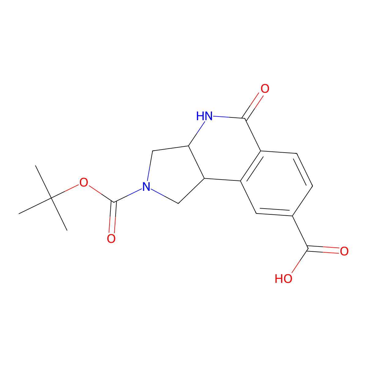 Racemic-2-(Tert-Butoxycarbonyl)-5-Oxo-2,3,3A,4,5,9B-Hexahydro-1H-Pyrrolo[3,4-C]Isoquinoline-8-Carboxylic Acid molecular structure, CAS 2177264-63-8