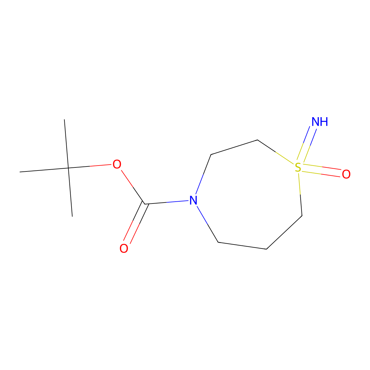 tert-Butyl 1-imino-1,4-thiazepane-4-carboxylate 1-oxide molecular structure, CAS 2177264-65-0
