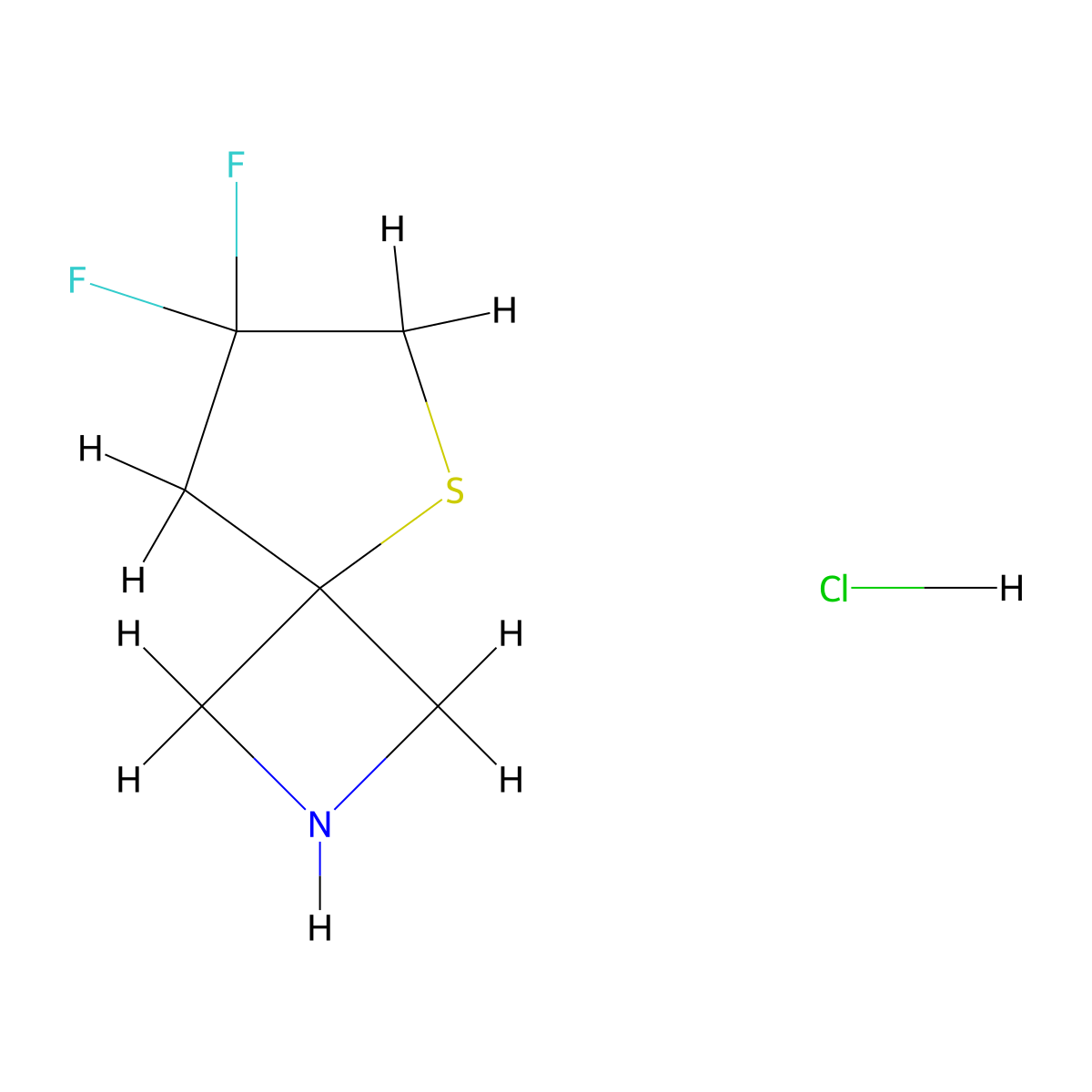7,7-Difluoro-5-Thia-2-Azaspiro[3.4]Octane Hydrochloride molecular structure, CAS 2177264-66-1