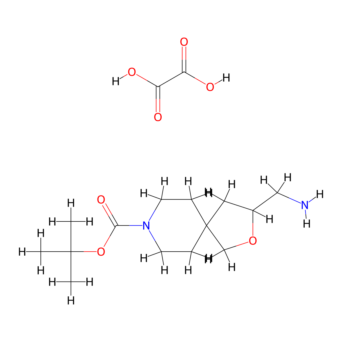 3-Aminomethyl-2-Oxa-8-Aza-Spiro[4.5]Decane-8-Carboxylic Acid Tert-Butyl Ester Oxalate molecular structure, CAS 2177264-67-2