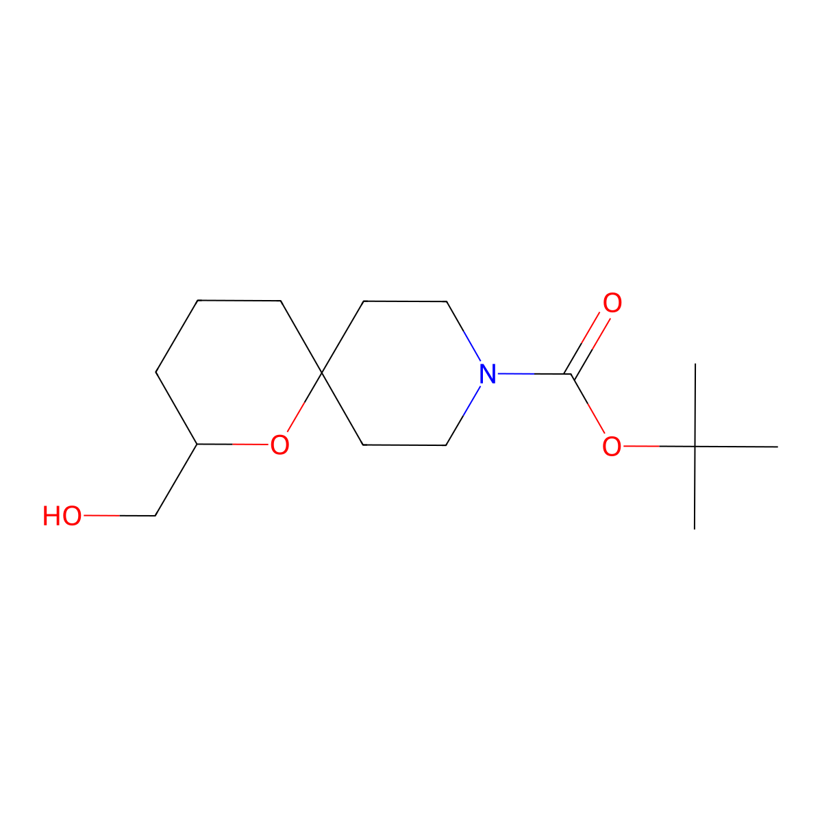 Tert-Butyl 2-(Hydroxymethyl)-1-Oxa-9-Azaspiro[5.5]Undecane-9-Carboxylate molecular structure, CAS 2177264-71-8