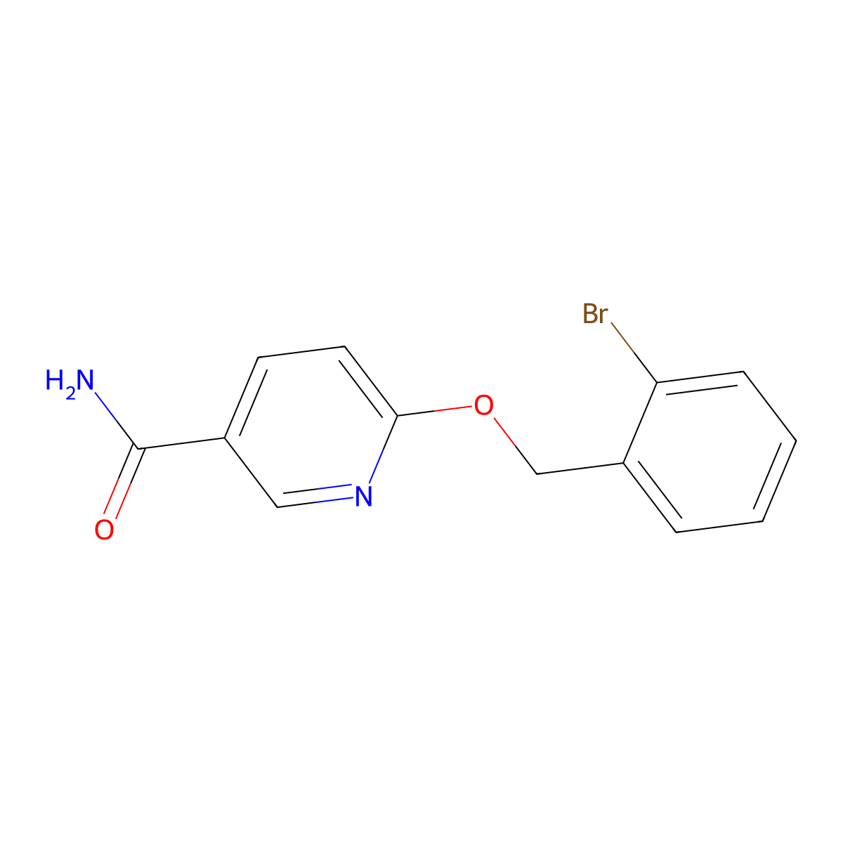 6-((2-Bromobenzyl)oxy)nicotinamide molecular structure, CAS 2177264-72-9