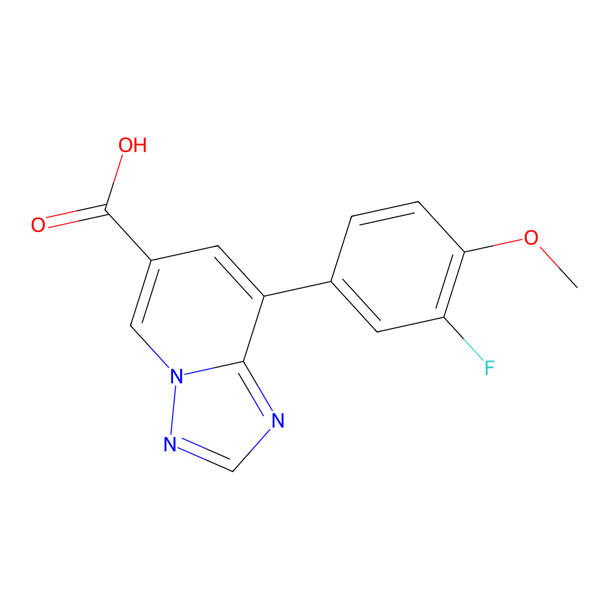 8-(3-Fluoro-4-methoxyphenyl)-[1,2,4]triazolo[1,5-A]pyridine-6-carboxylic acid molecular structure, CAS 2177264-87-6
