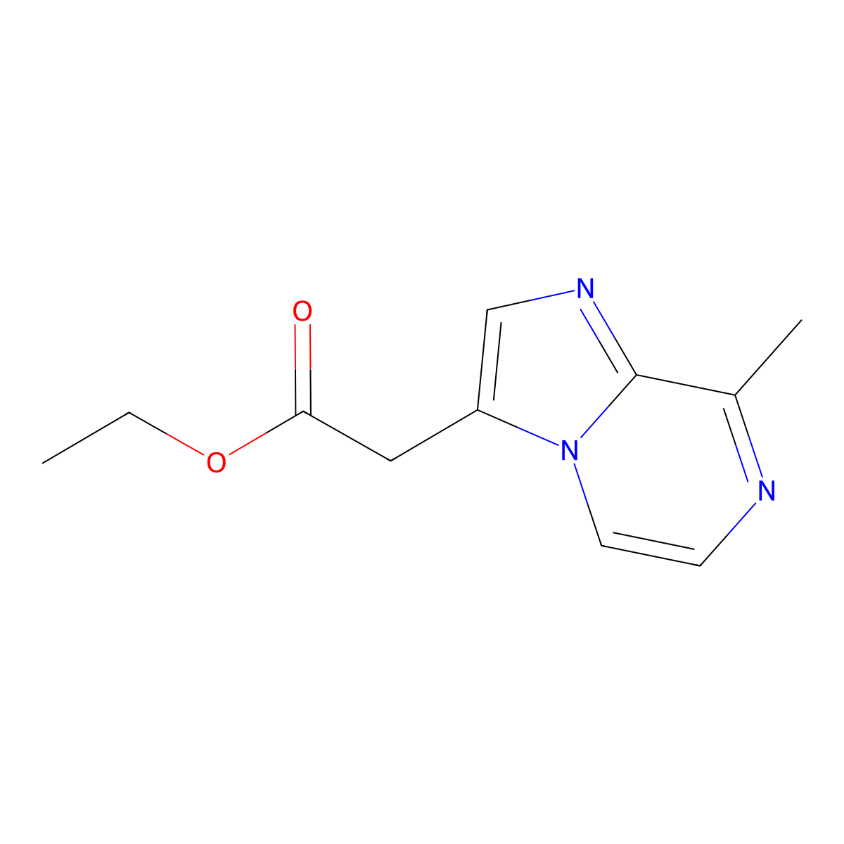 Ethyl 2-(8-methylimidazo[1,2-a]pyrazin-3-yl)acetate molecular structure, CAS 2177264-89-8