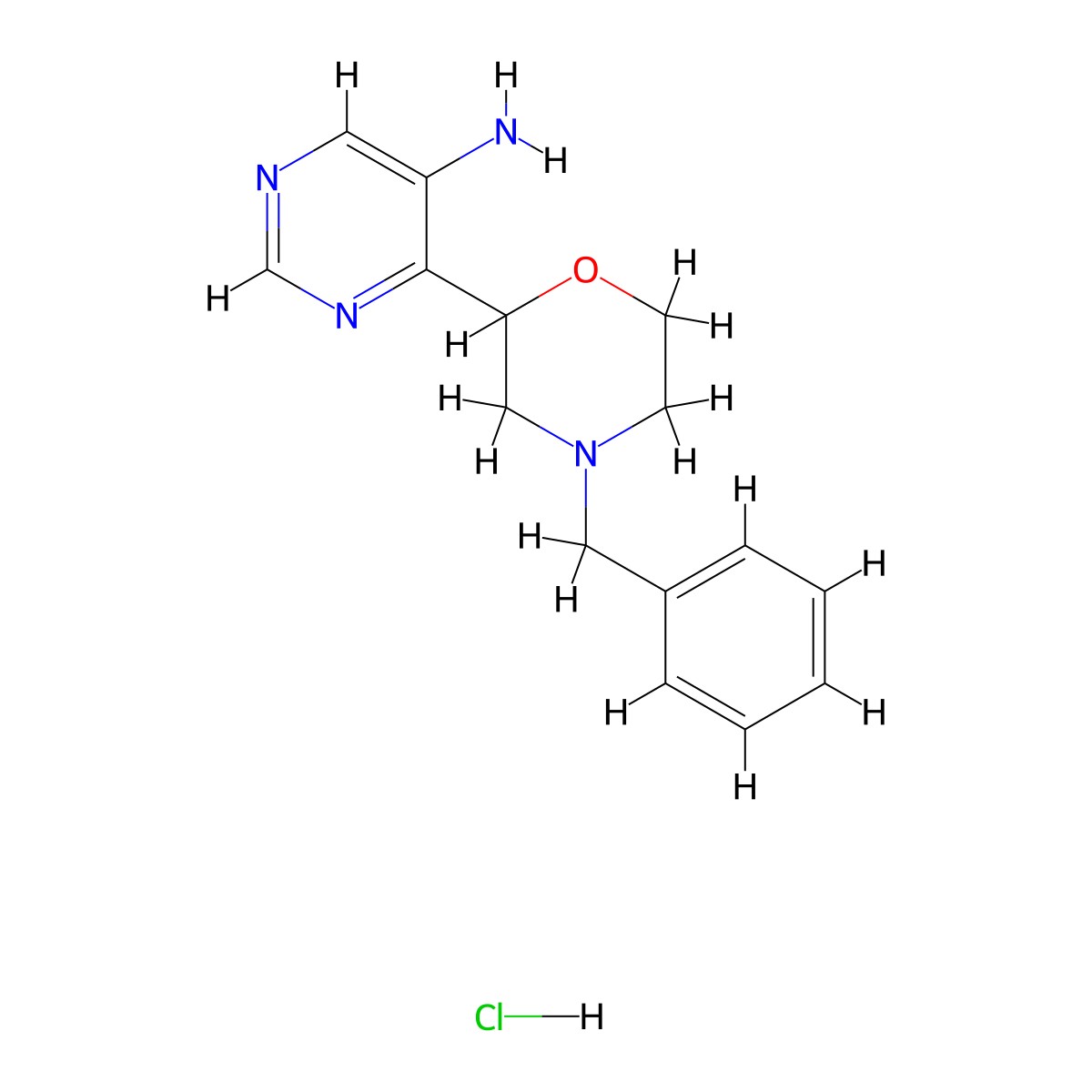 4-(4-Benzylmorpholin-2-YL)pyrimidin-5-amine hcl molecular structure, CAS 2177264-92-3