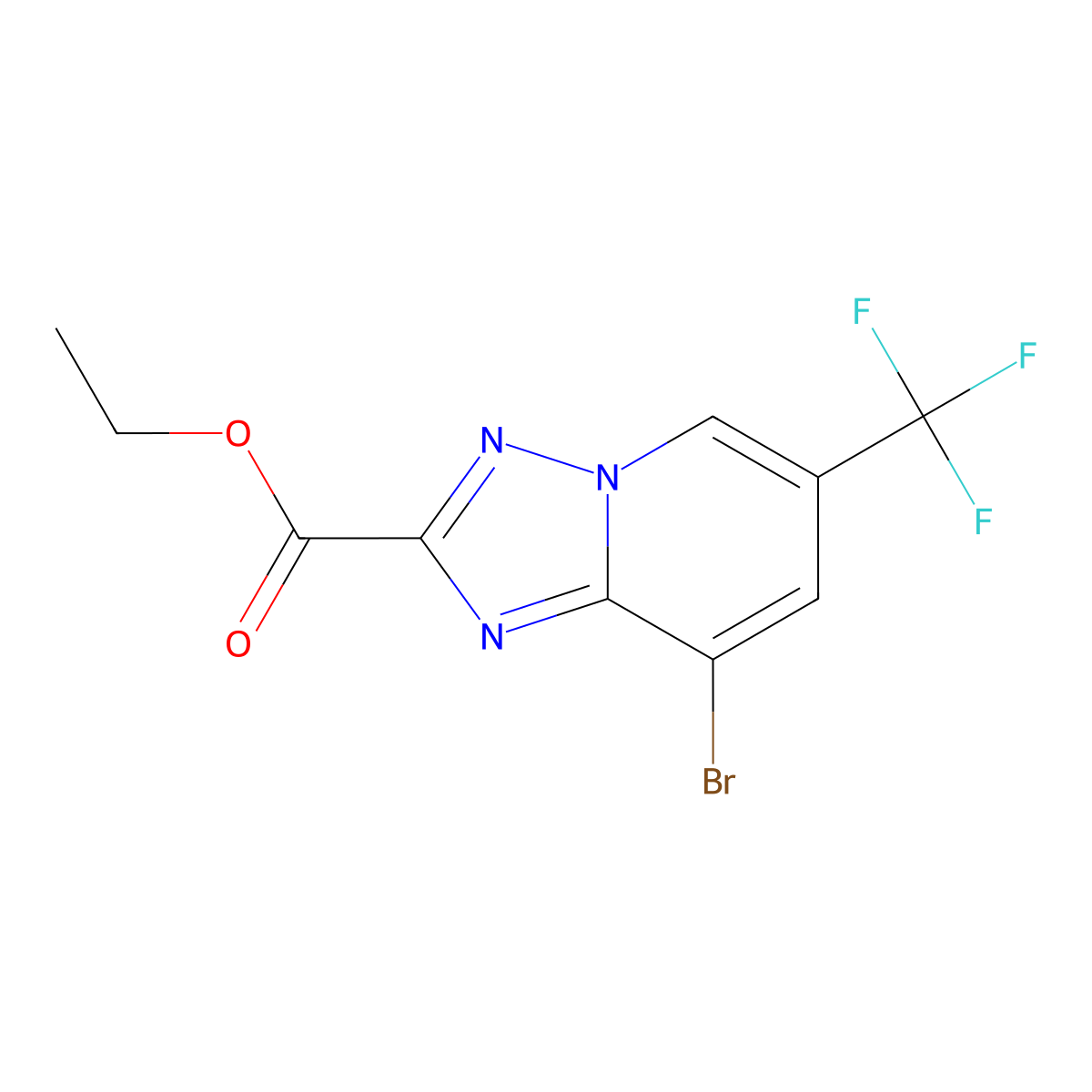 Ethyl 8-bromo-6-(trifluoromethyl)-[1,2,4]triazolo[1,5-A]pyridine-2-carboxylate molecular structure, CAS 2177265-00-6
