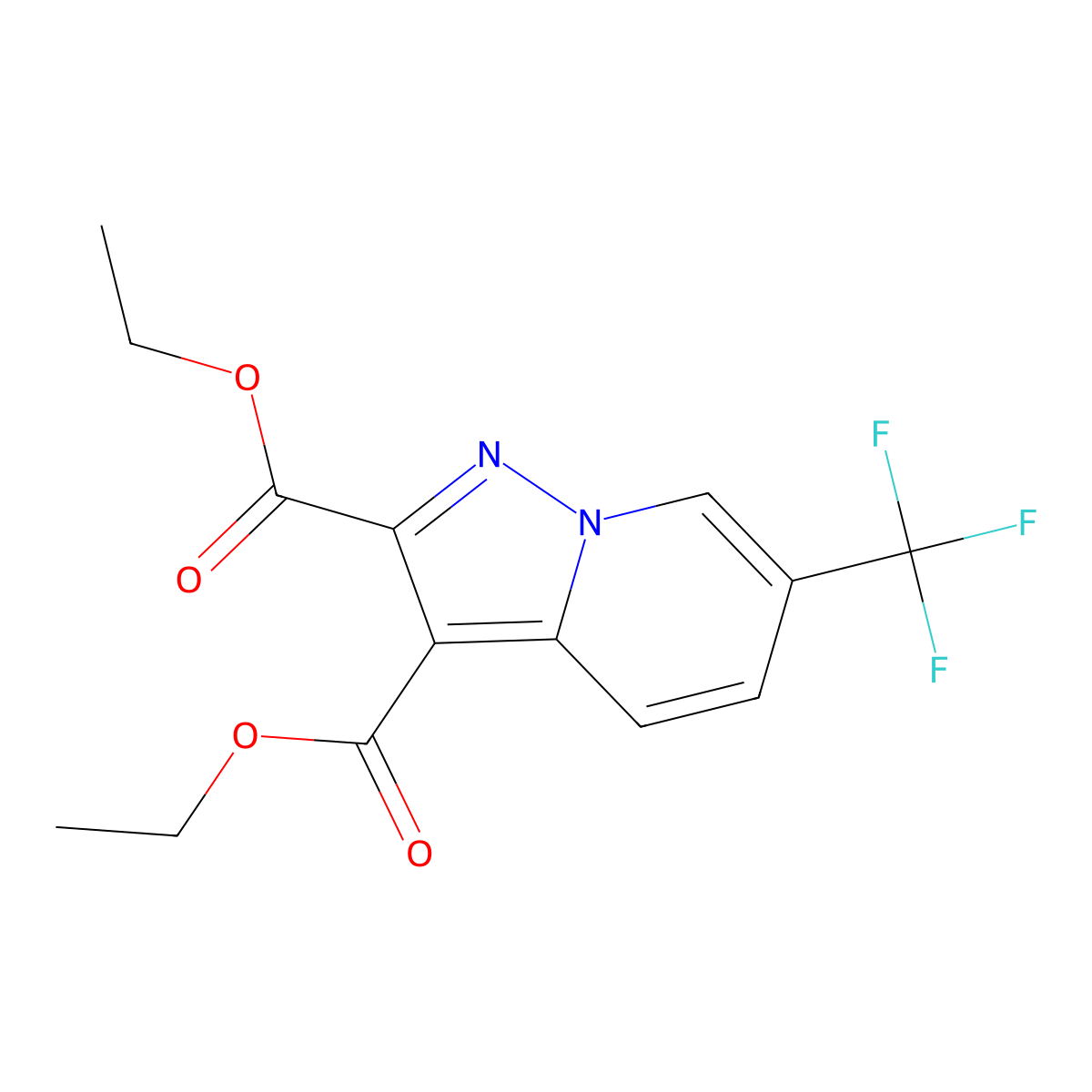 Diethyl 6-(trifluoromethyl)pyrazolo[1,5-a]pyridine-2,3-dicarboxylate molecular structure, CAS 2177265-03-9