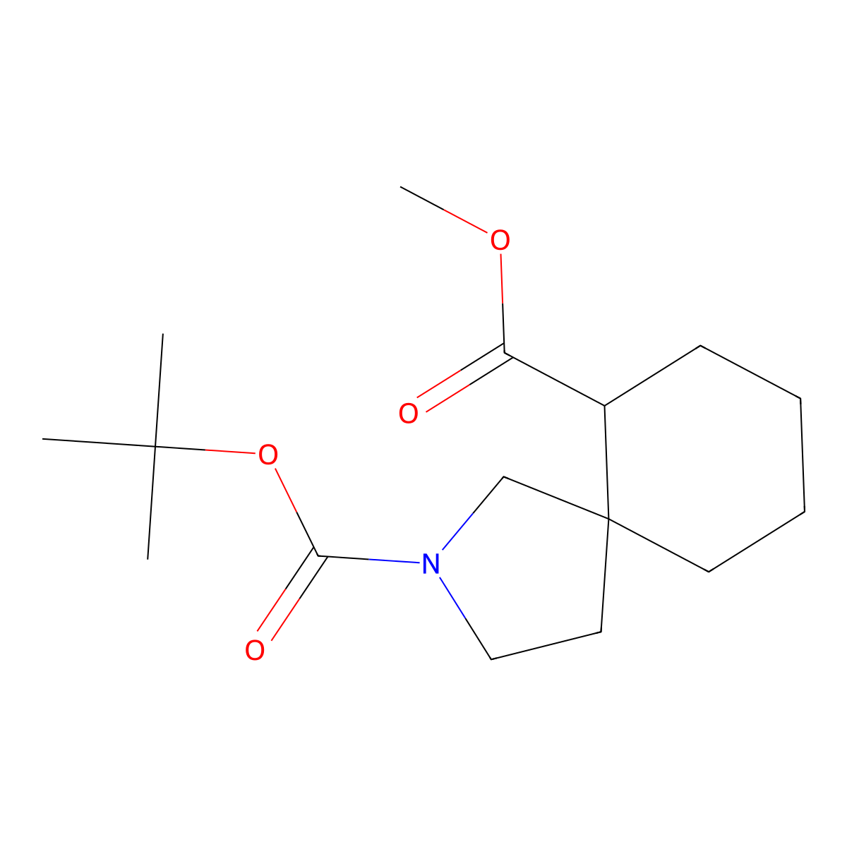 2-Tert-Butyl 6-Methyl 2-Azaspiro[4.5]Decane-2,6-Dicarboxylate molecular structure, CAS 2177265-09-5