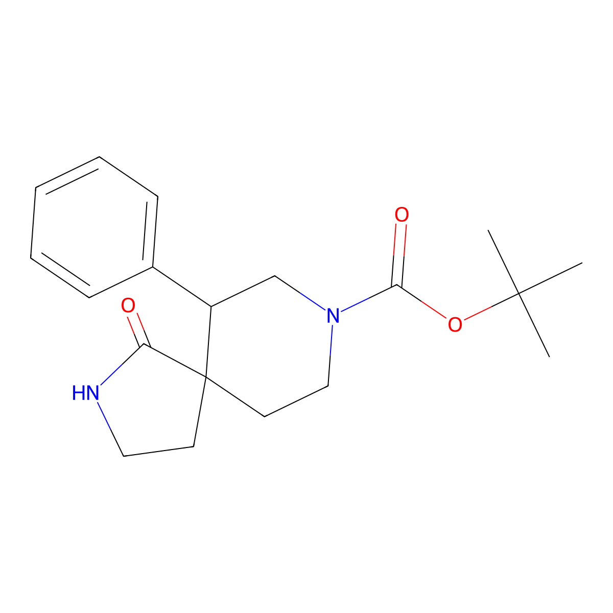 Tert-Butyl 1-Oxo-6-Phenyl-2,8-Diazaspiro[4.5]Decane-8-Carboxylate molecular structure, CAS 2177265-12-0