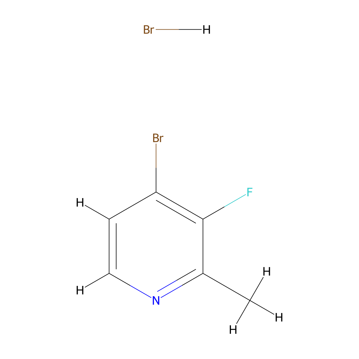 4-Bromo-3-fluoro-2-methylpyridine hbr molecular structure, CAS 2177265-13-1