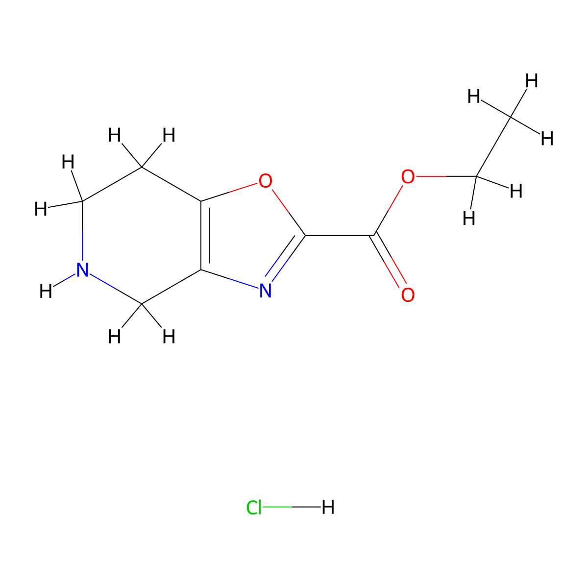 Ethyl 4,5,6,7-Tetrahydrooxazolo[4,5-C]Pyridine-2-Carboxylate Hydrochloride molecular structure, CAS 2177265-15-3