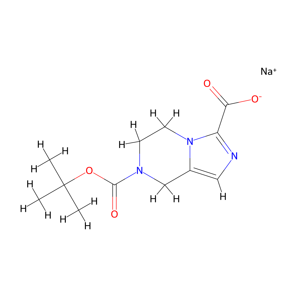 Sodium 7-(tert-butoxycarbonyl)-5,6,7,8-tetrahydroimidazo[1,5-A]pyrazine-3-carboxylate molecular structure, CAS 2177266-05-4