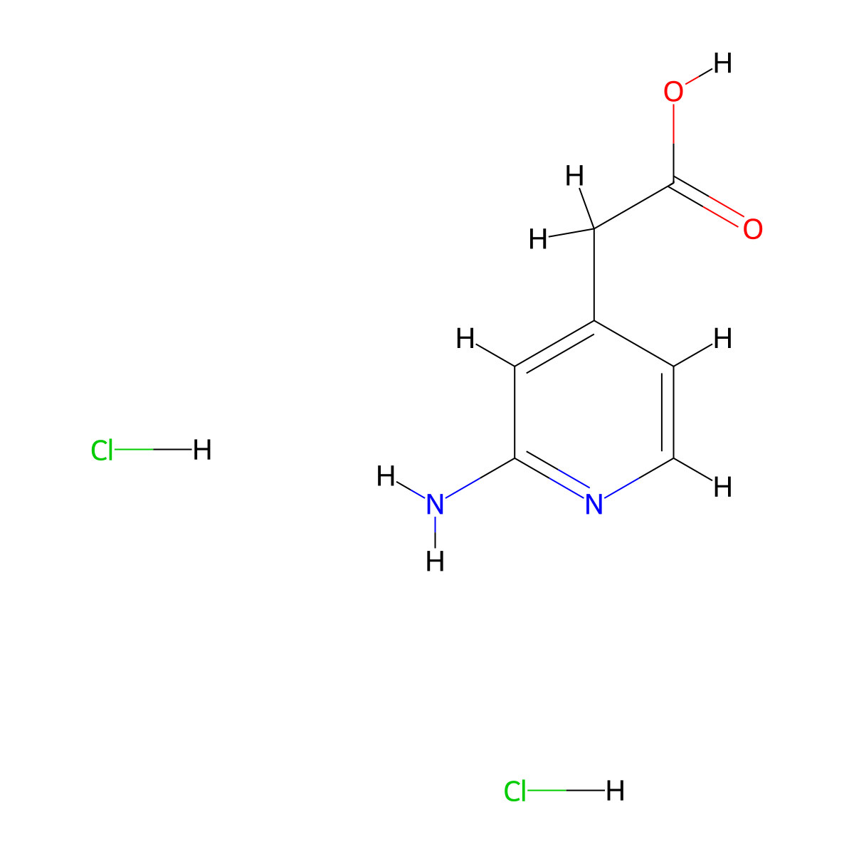 2-(2-Aminopyridin-4-yl)acetic acid dihydrochloride molecular structure, CAS 2177266-06-5
