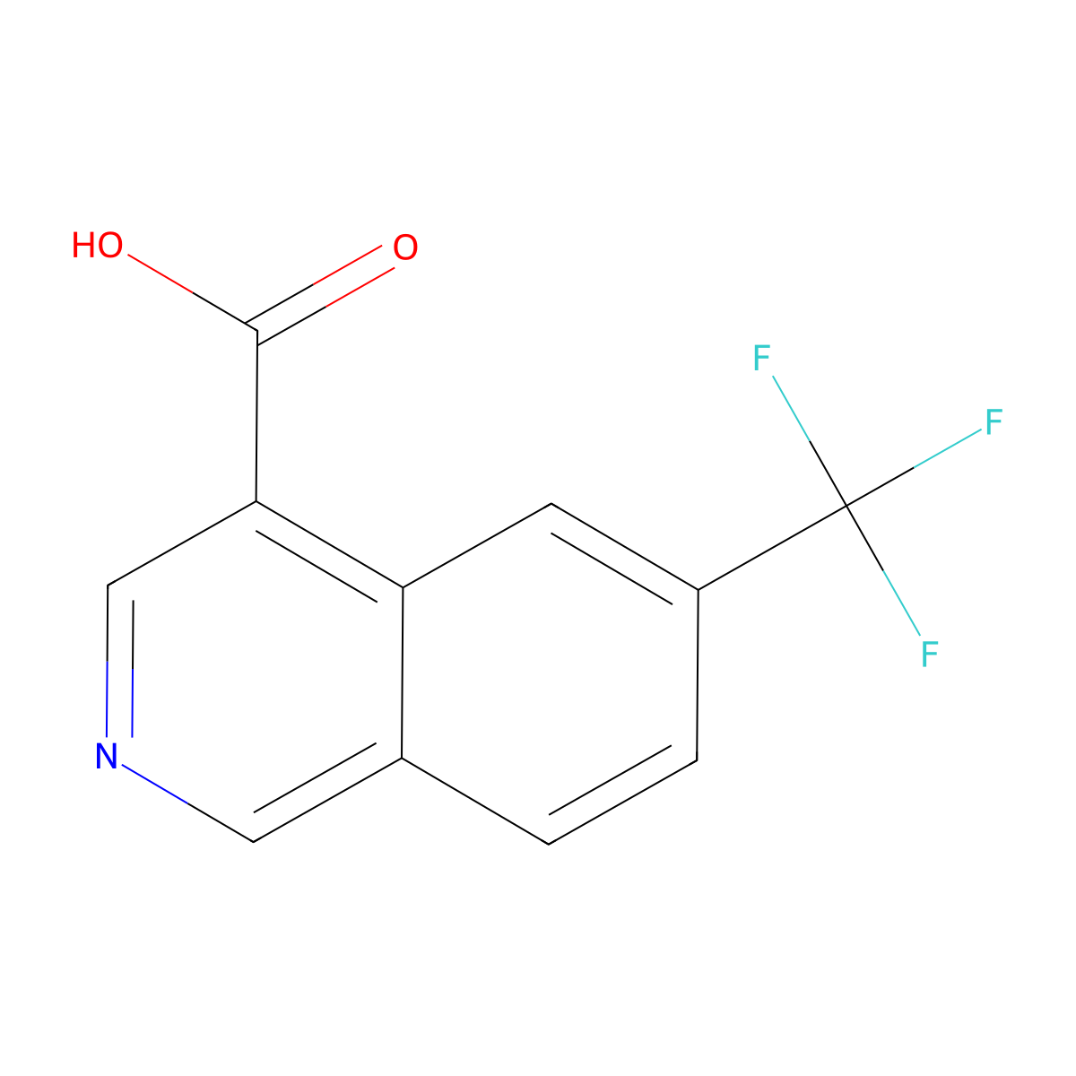 6-(Trifluoromethyl)isoquinoline-4-carboxylic acid molecular structure, CAS 2177266-08-7