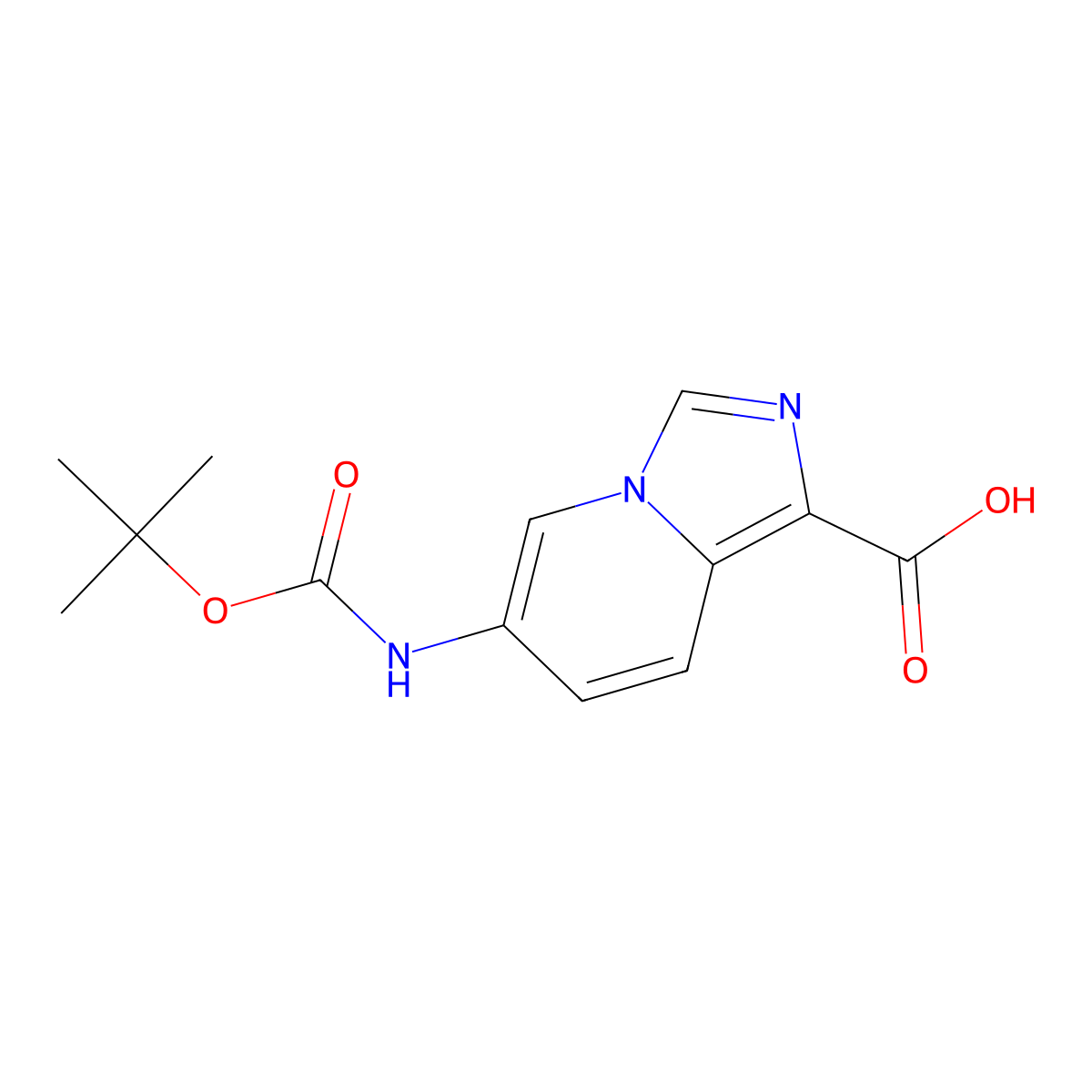 6-((tert-Butoxycarbonyl)amino)imidazo[1,5-a]pyridine-1-carboxylic acid molecular structure, CAS 2177266-16-7