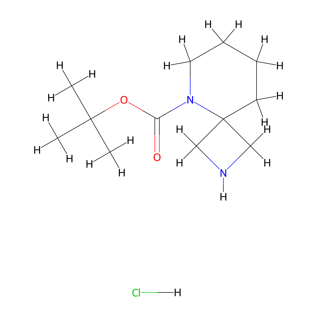 Tert-Butyl 2,5-Diazaspiro[3.5]Nonane-5-Carboxylate Hydrochloride molecular structure, CAS 2177266-28-1