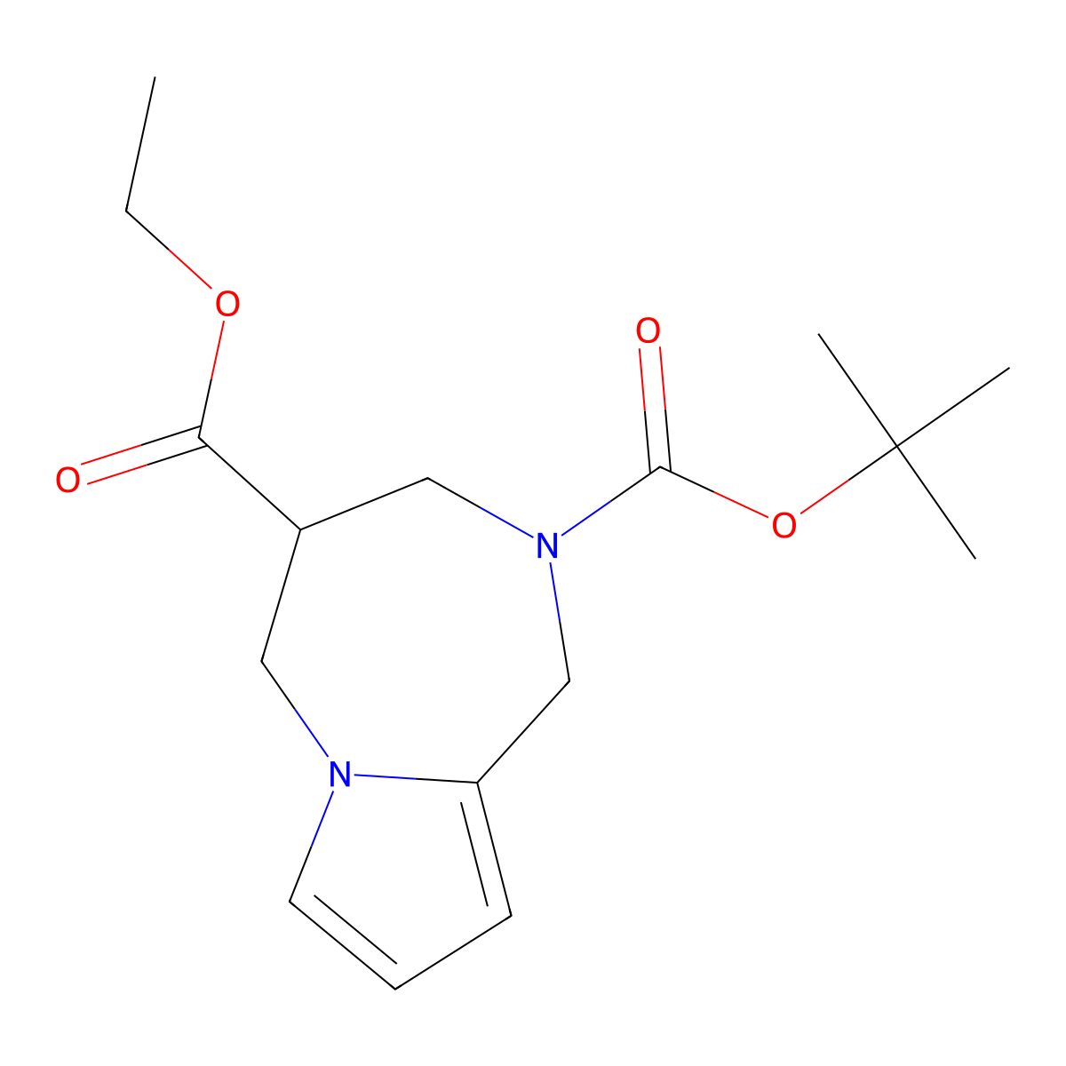 2-Tert-Butyl 4-Ethyl 4,5-Dihydro-1H-Pyrrolo[1,2-A][1,4]Diazepine-2,4(3H)-Dicarboxylate molecular structure, CAS 2177266-48-5