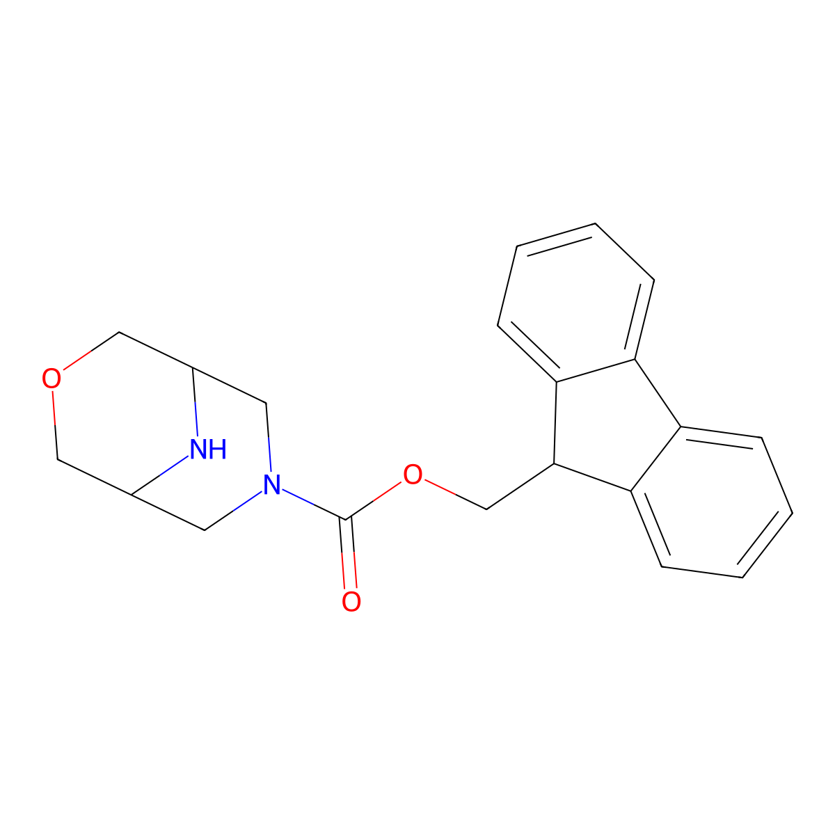 (9H-Fluoren-9-yl)methyl 3-oxa-7,9-diazabicyclo[3.3.1]nonane-7-carboxylate molecular structure, CAS 2177266-60-1