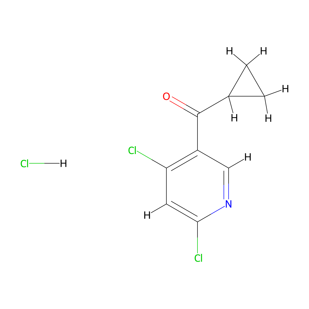 Cyclopropyl(4,6-dichloropyridin-3-YL)methanone hcl molecular structure, CAS 2177266-65-6