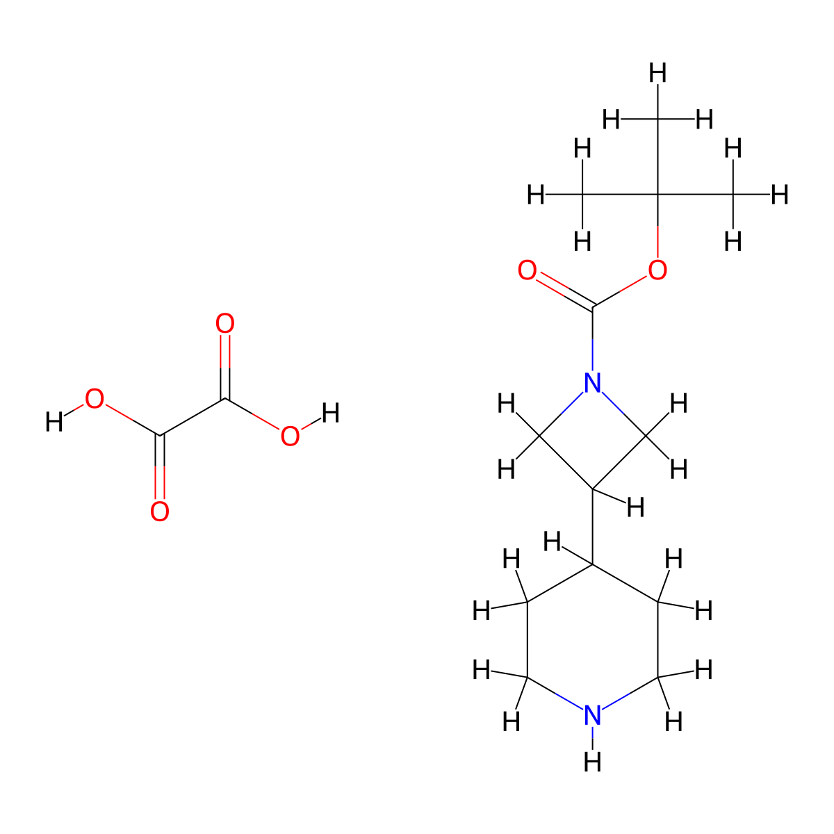 3-Piperidin-4-Yl-Azetidine-1-Carboxylicacidtert-Butylester Oxalate molecular structure, CAS 2177266-79-2