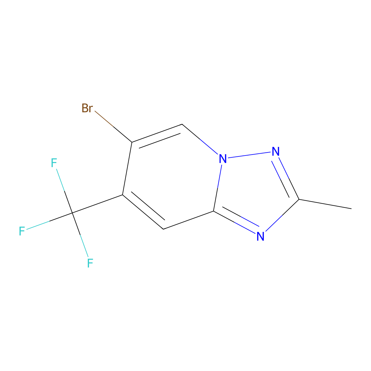 6-Bromo-2-methyl-7-(trifluoromethyl)-[1,2,4]triazolo[1,5-a]pyridine molecular structure, CAS 2177266-96-3