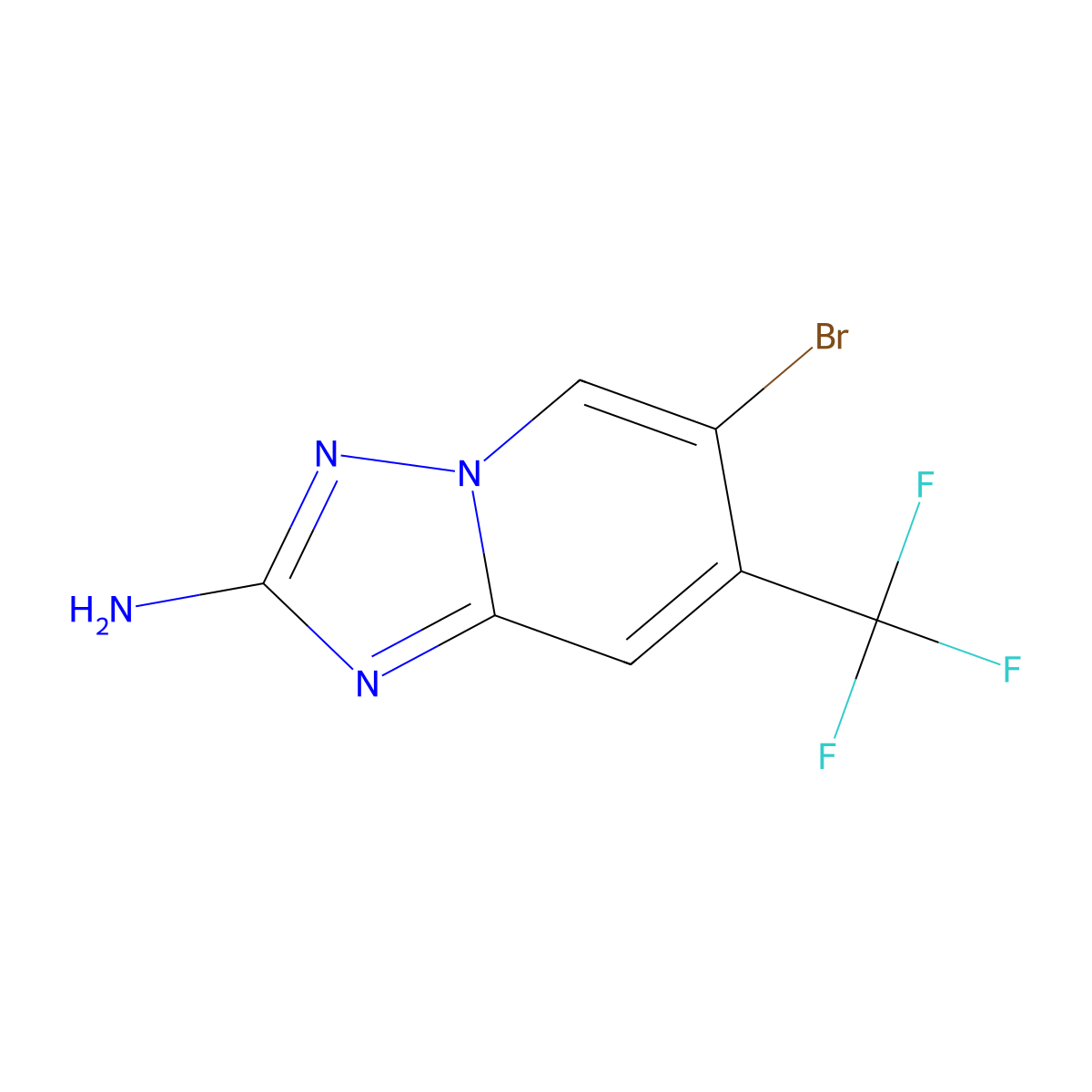 6-Bromo-7-(trifluoromethyl)-[1,2,4]triazolo[1,5-a]pyridin-2-amine molecular structure, CAS 2177267-00-2
