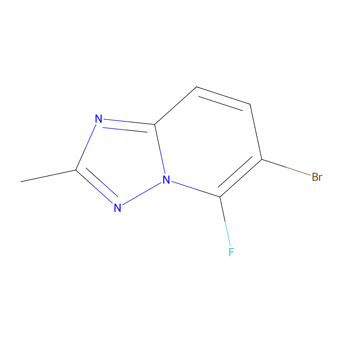 6-Bromo-5-fluoro-2-methyl-[1,2,4]triazolo[1,5-a]pyridine molecular structure, CAS 2177267-01-3