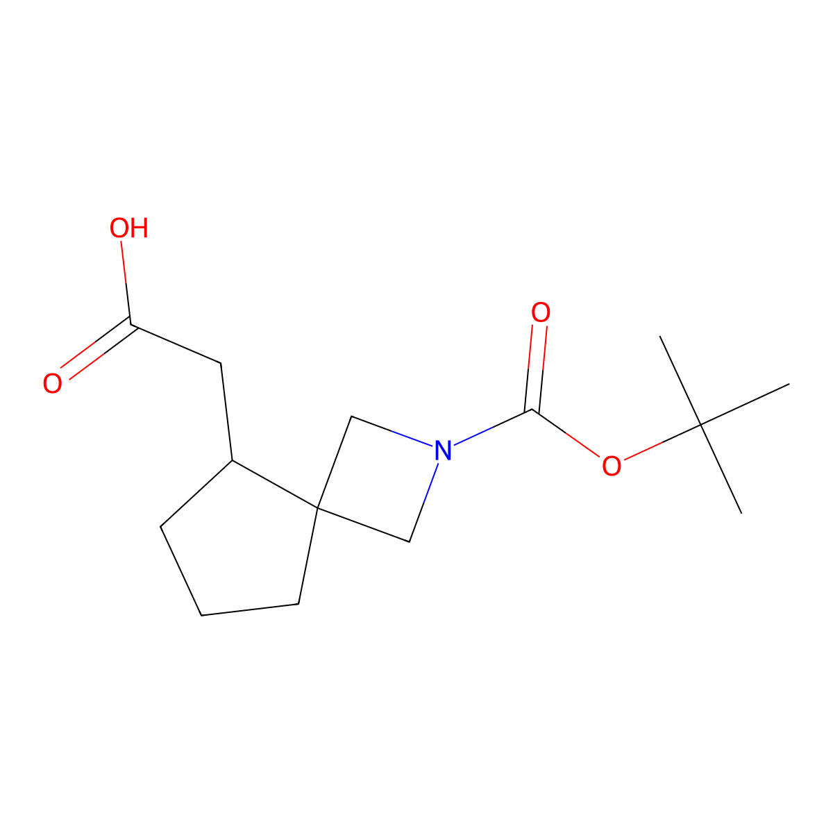 2-(2-(Tert-butoxycarbonyl)-2-azaspiro[3.4]octan-5-YL)acetic acid molecular structure, CAS 2177267-05-7