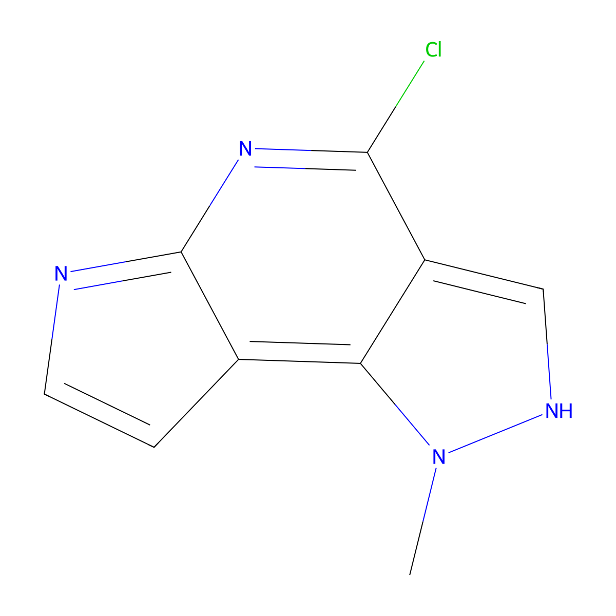 4-Chloro-1-methyl-1,6-dihydropyrazolo[3,4-D]pyrrolo[2,3-B]pyridine molecular structure, CAS 2177267-14-8
