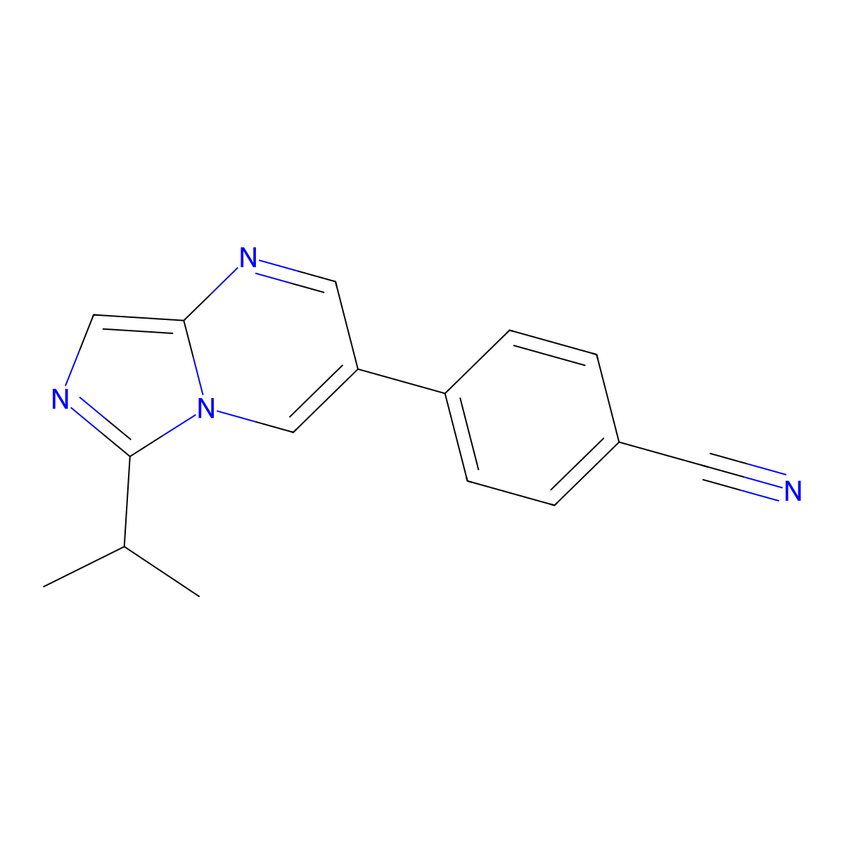 4-(6-Isopropylimidazo[1,5-A]pyrimidin-3-YL)benzonitrile molecular structure, CAS 2177267-15-9