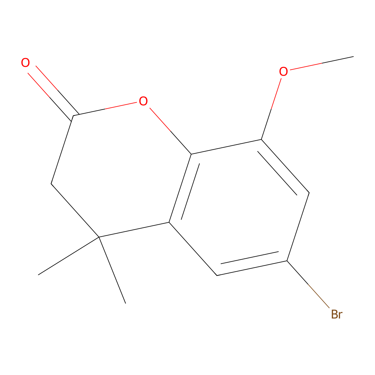 6-Bromo-8-methoxy-4,4-dimethylchroman-2-one molecular structure, CAS 2177267-16-0