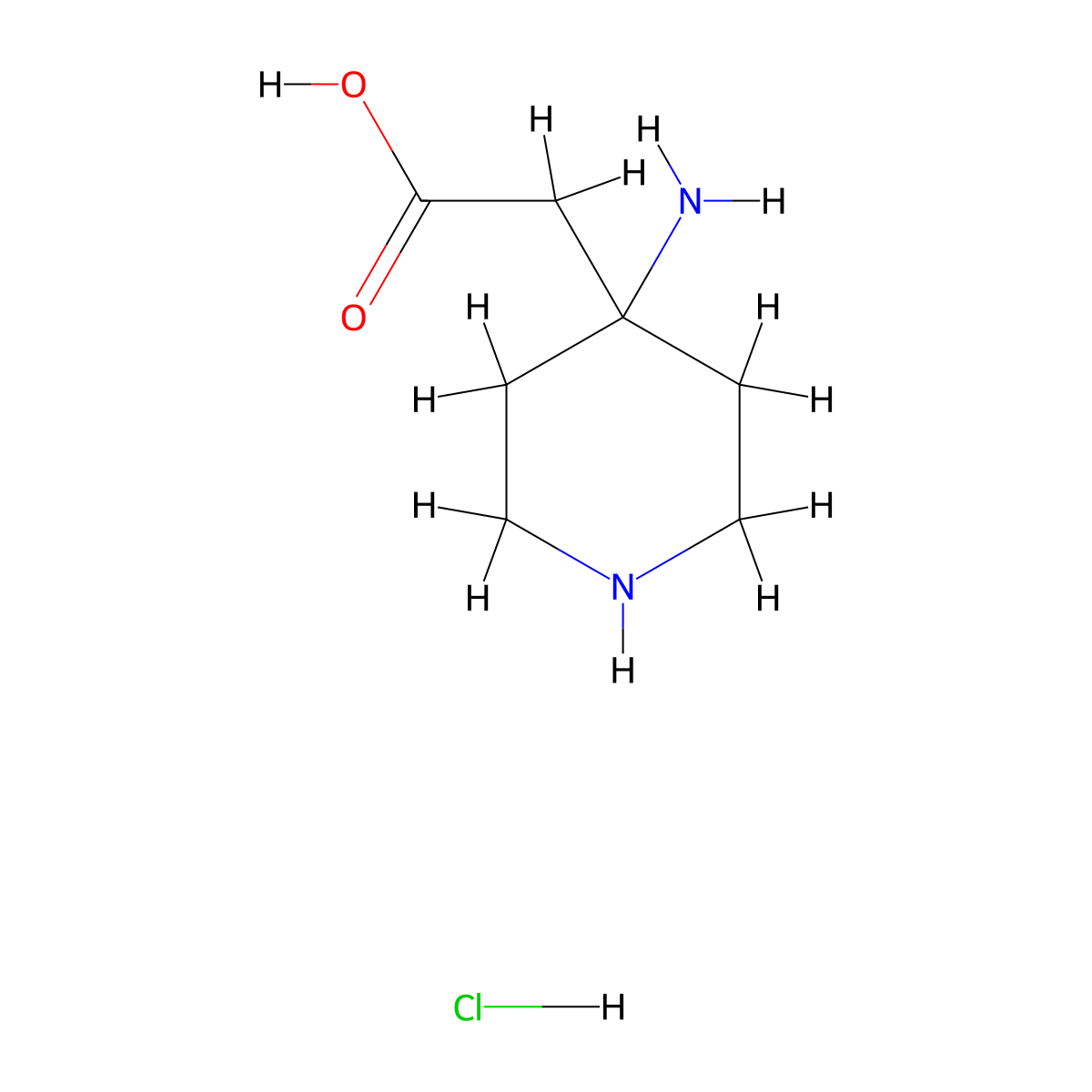 2-(4-Aminopiperidin-4-YL)acetic acid hydrochloride molecular structure, CAS 2177267-20-6