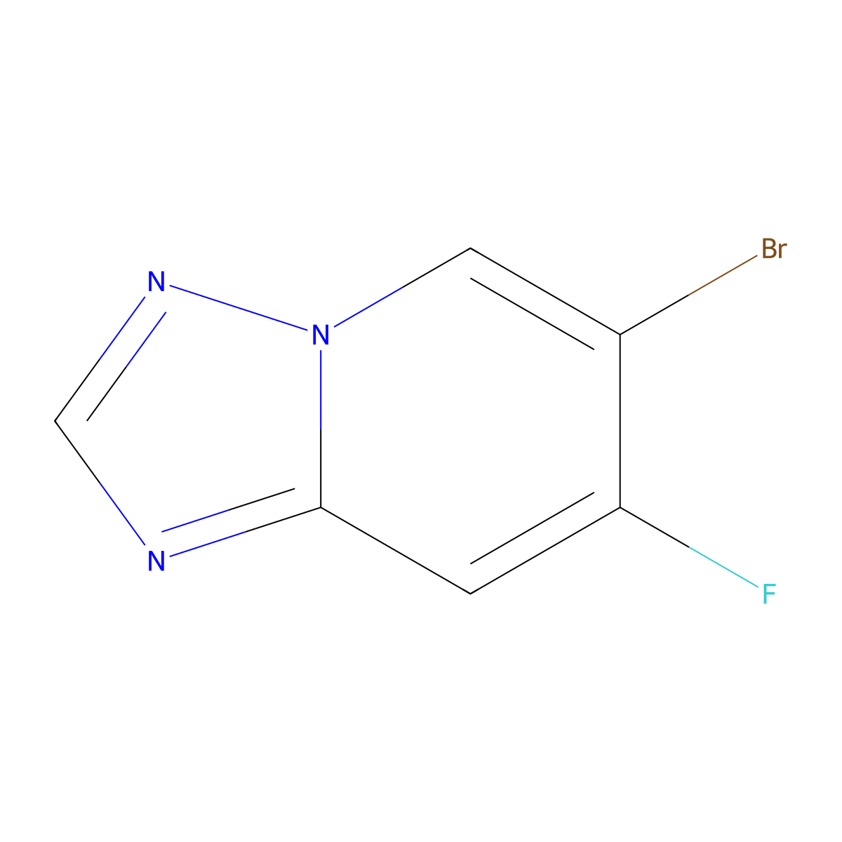 6-Bromo-7-fluoro-[1,2,4]triazolo[1,5-a]pyridine molecular structure, CAS 2177267-21-7