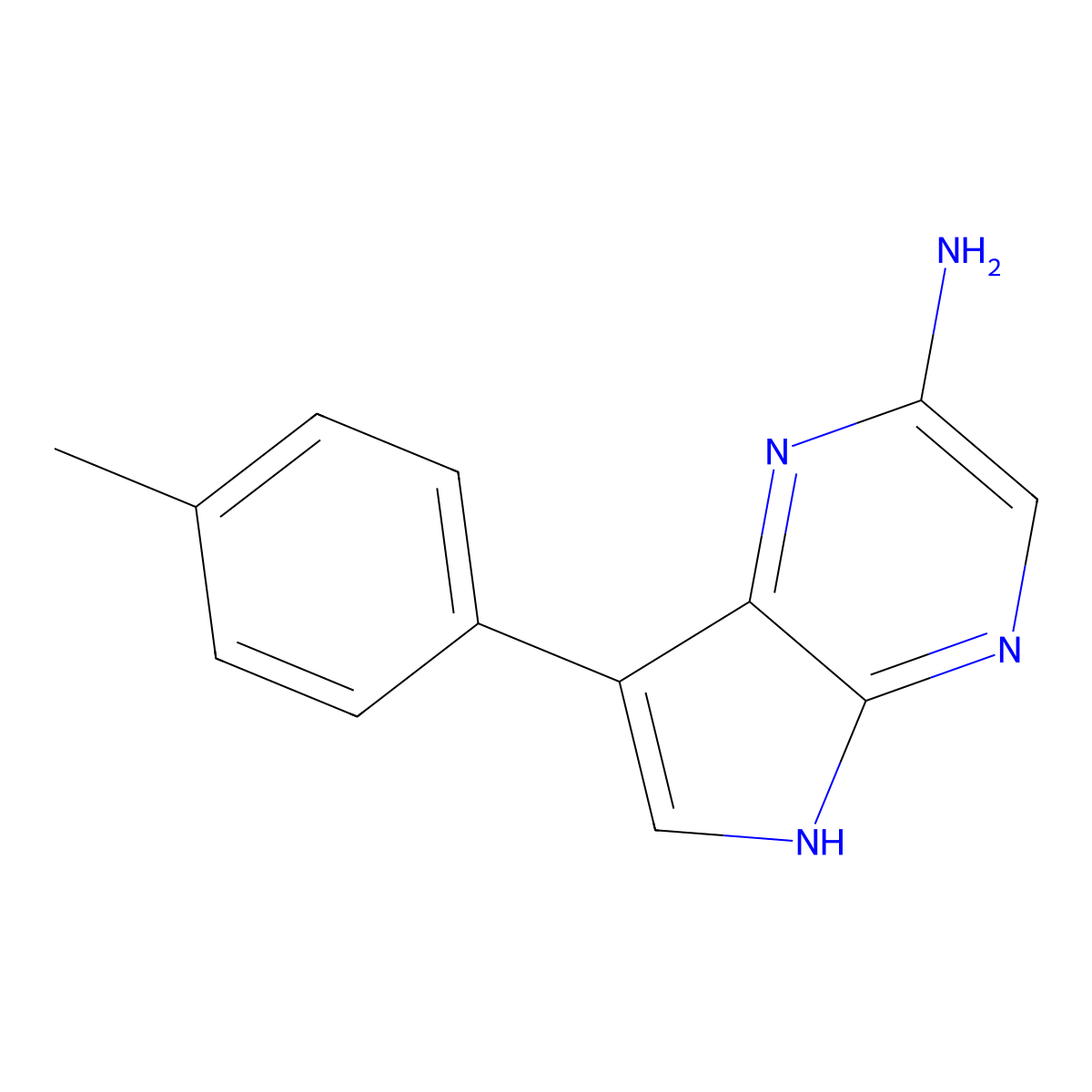 7-(P-Tolyl)-5H-pyrrolo[2,3-B]pyrazin-2-amine molecular structure, CAS 2177267-29-5