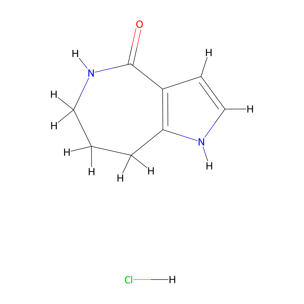 5,6,7,8-Tetrahydropyrrolo[3,2-C]Azepin-4(1H)-One Hydrochloride molecular structure, CAS 2177267-30-8