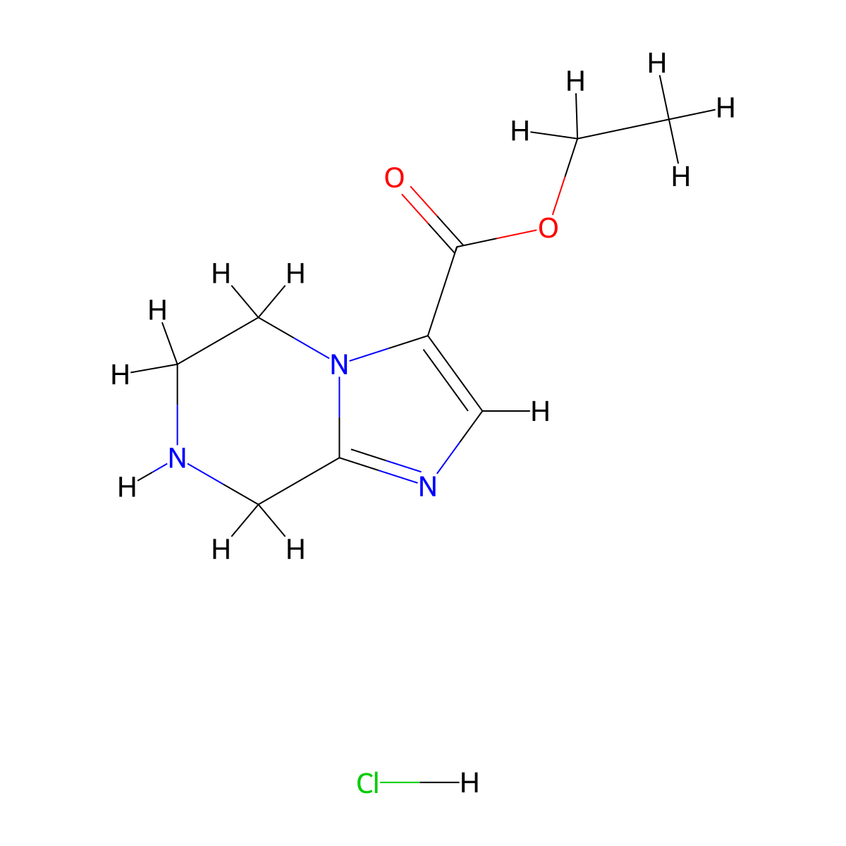 Ethyl 5,6,7,8-tetrahydroimidazo[1,2-A]pyrazine-3-carboxylate hcl molecular structure, CAS 2177267-31-9