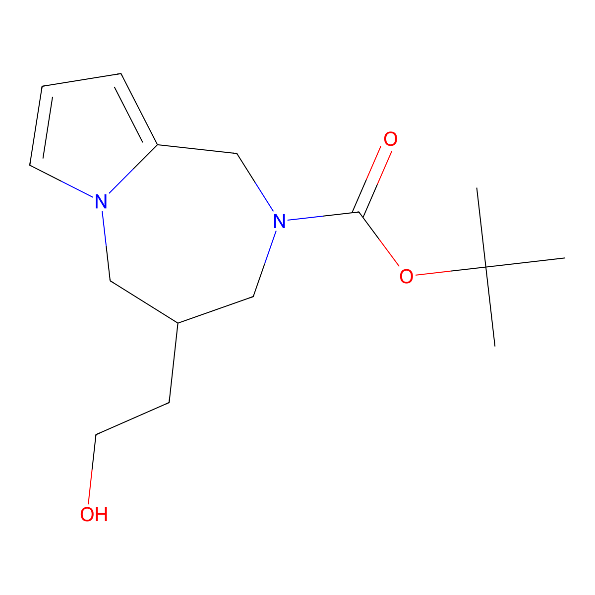 Tert-Butyl 4-(2-Hydroxyethyl)-4,5-Dihydro-1H-Pyrrolo[1,2-A][1,4]Diazepine-2(3H)-Carboxylate molecular structure, CAS 2177267-32-0