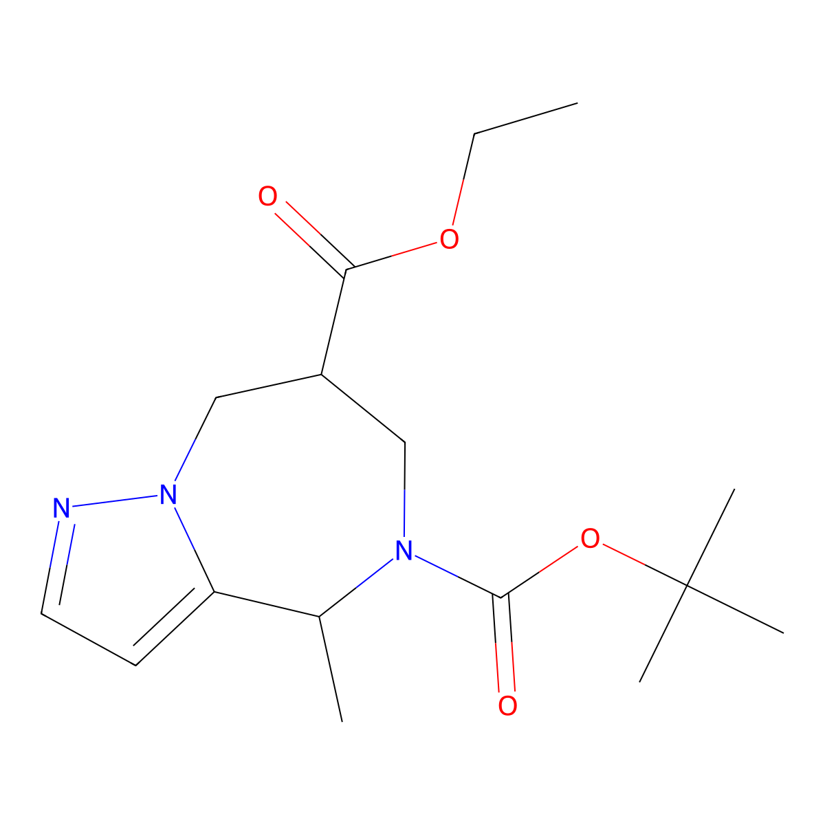 Racemic-(4S,7R)-5-Tert-Butyl 7-Ethyl 4-Methyl-7,8-Dihydro-4H-Pyrazolo[1,5-A][1,4]Diazepine-5,7(6H)-Dicarboxylate molecular structure, CAS 2177267-33-1