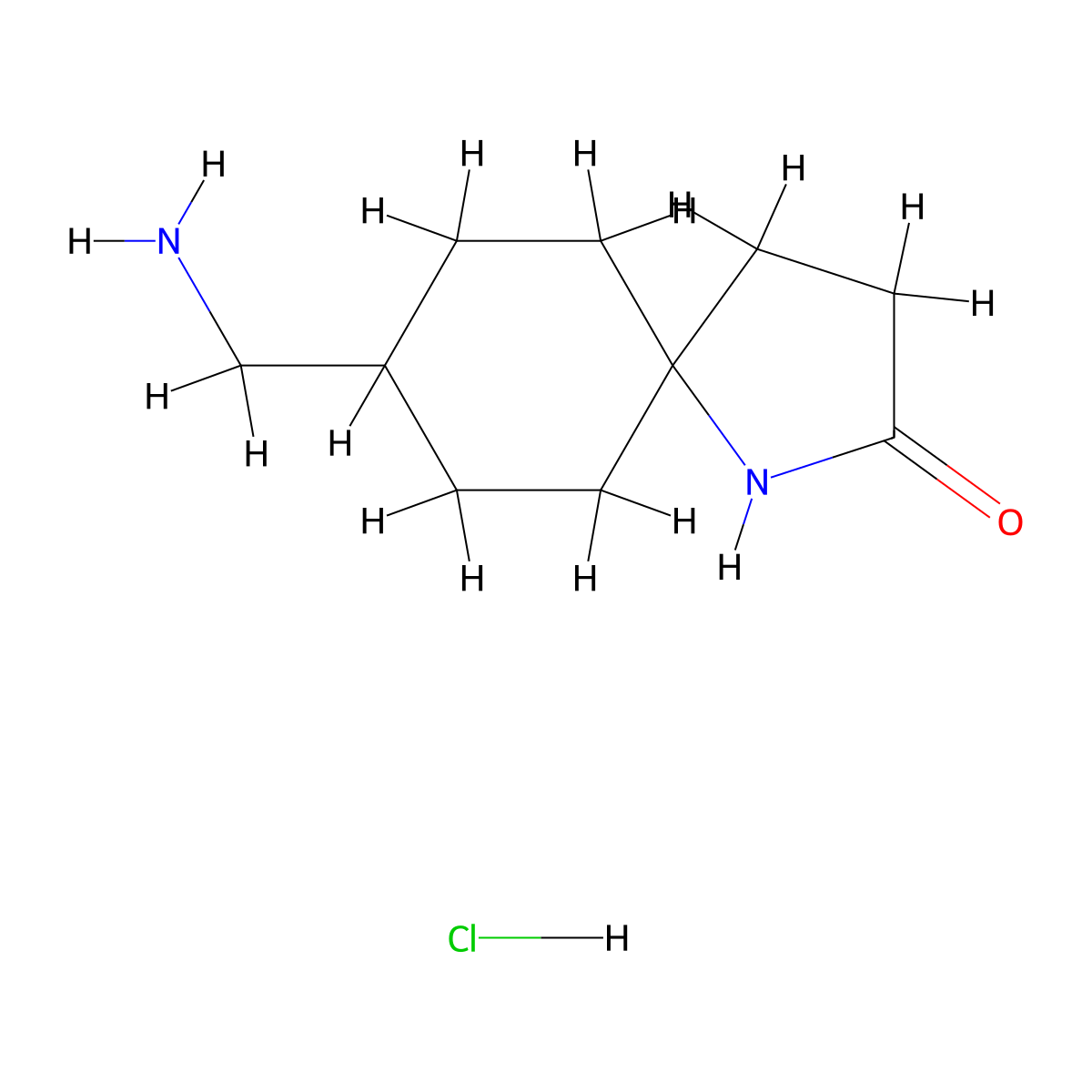 Meso-(5S,8S)-8-(Aminomethyl)-1-Azaspiro[4.5]Decan-2-One Hydrochloride molecular structure, CAS 2177267-36-4